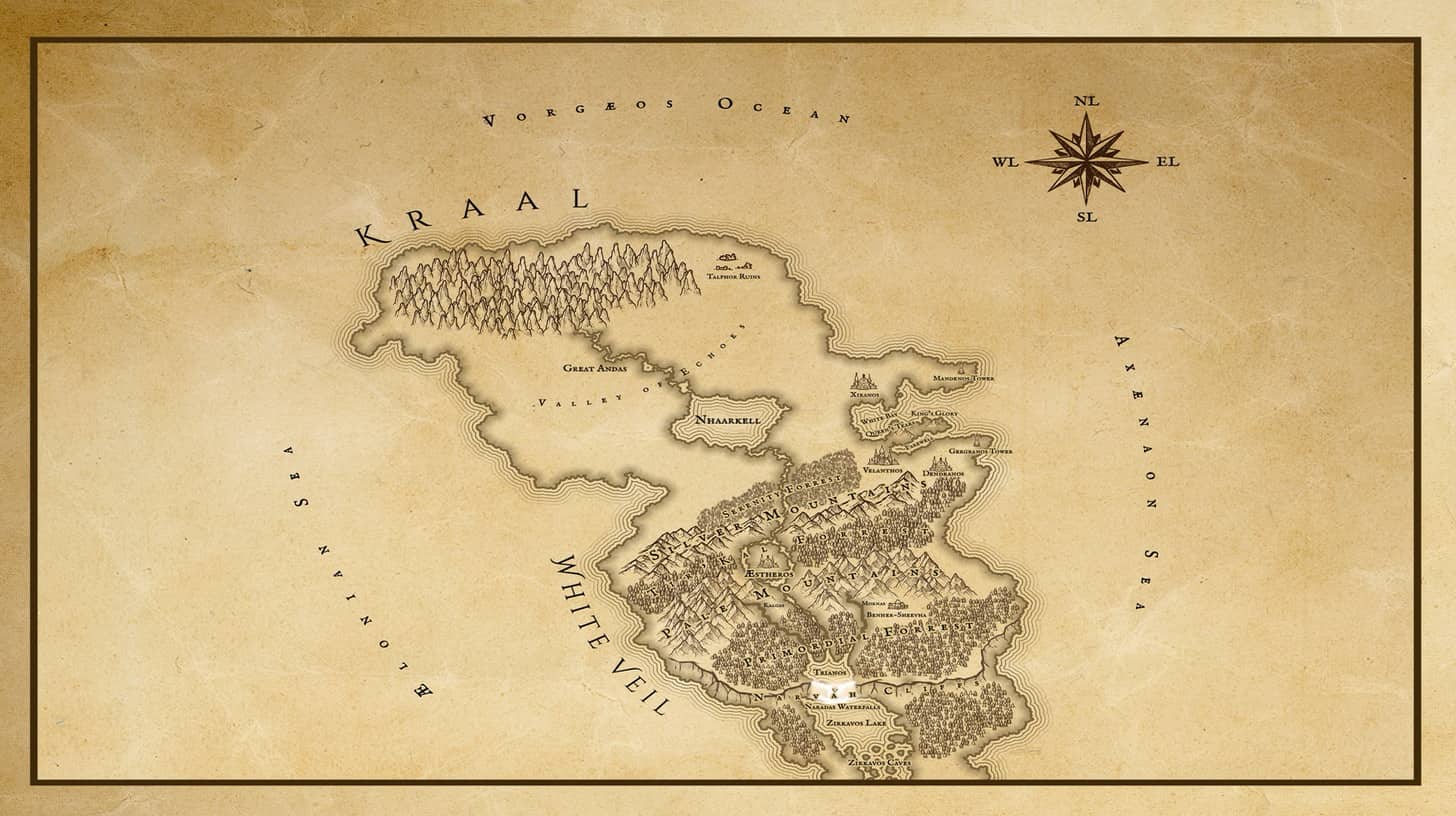 Χάρτης των περιοχών White Veil, Kraal